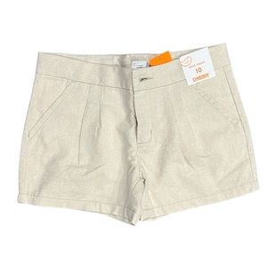 NWT Gymboree Girls Ivory Gold Chino Shorts Sz 10 Adjustable Waist